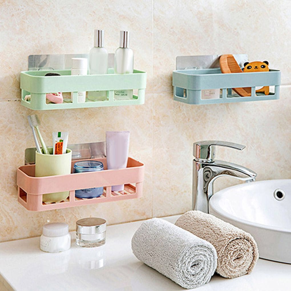 Traceless Paste Bathroom Shelf, Toilet Adhesive Shampoo Gel Storage Basket, Bathroom Corner Shower Shelf Rack, Wall-mounted Storage Rack, Stick-up Wall Sucker Plastic Organizer, Plastic Rack for Kitchen & Bathroom Traceless Paste Bathroom Shelf, Toilet Adhesive Shampoo Gel Storage Basket, Bathroom Corner Shower Shelf Rack, Wall-mounted Storage Rack, Stick-up Wall Sucker Plastic Organizer, Plastic Rack for Kitchen & Bathroom